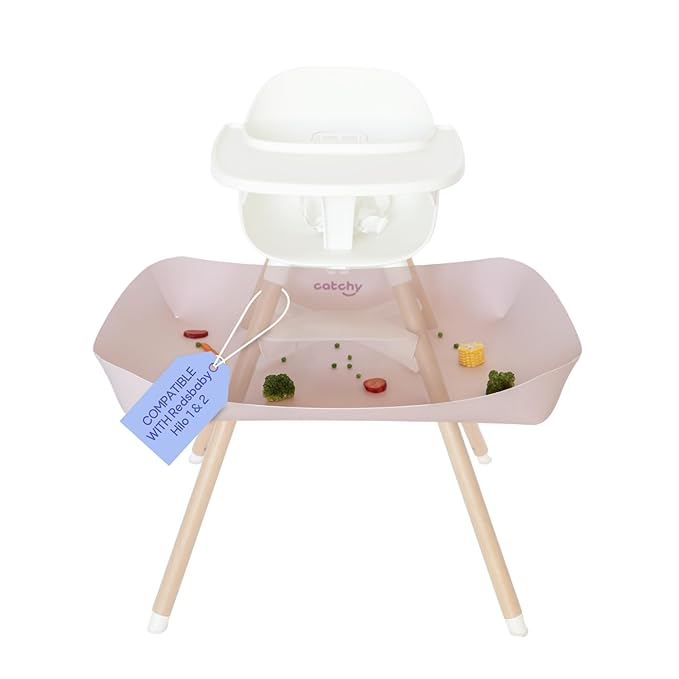 CATCHY -Food Catcher- Compatible with Lalo The Chair High Chair +11 Other High Chairs -Highchair Sold Separately- Baby & Toddler Food & Mess Catcher -Premium Linen Inspired- Under High Chair Accessory