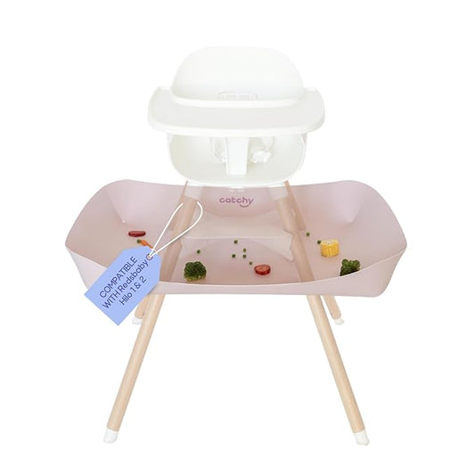 CATCHY -Food Catcher- Compatible with Lalo The Chair High Chair +11 Other High Chairs -Highchair Sold Separately- Baby & Toddler Food & Mess Catcher -Premium Linen Inspired- Under High Chair Accessory
