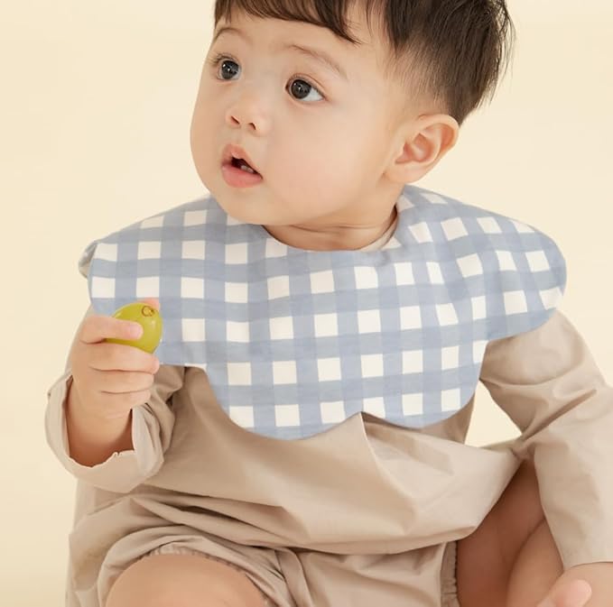 Konny Baby Bibs Set, 360 ° Rotate, Soft and Absorbent Bandana Drooling for Boys Girls baby Essentials