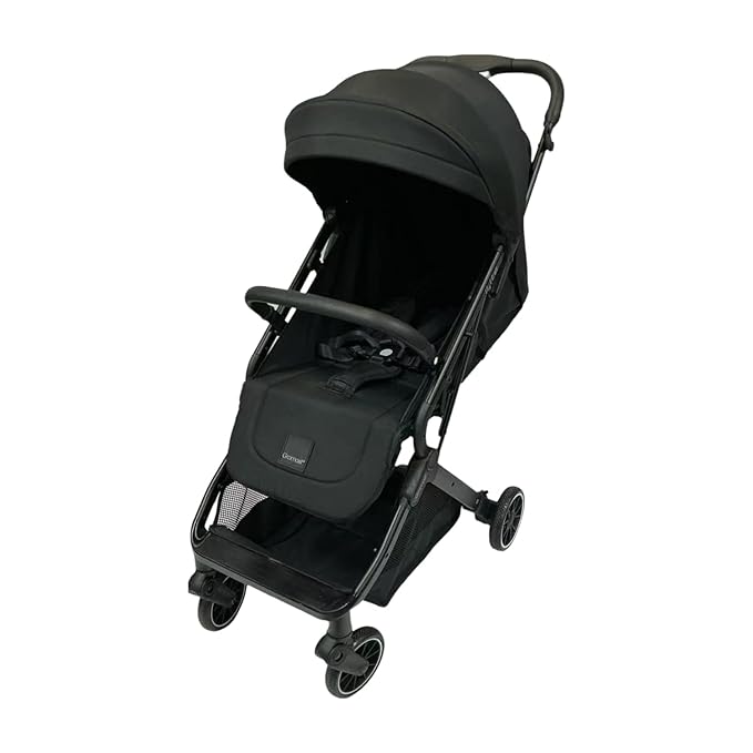 Compact Fold Baby Stroller, Lightweight Travel Toddler Stroller with One-Click Fold, Extendable UPF50+ Canopy, Cup Holder, UV Protected and Waterproof, One-Hand Folding - Black