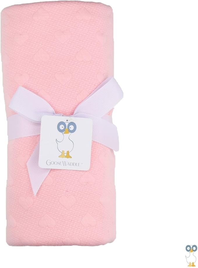 GooseWaddle Luxury Knit Baby Blanket (30”x40”), Premium Comfort from Ultra Soft Fabrics That Get Softer with Use, Perfect for Any Infant Nursery, Machine Washable 100% Polyester (Pink)
