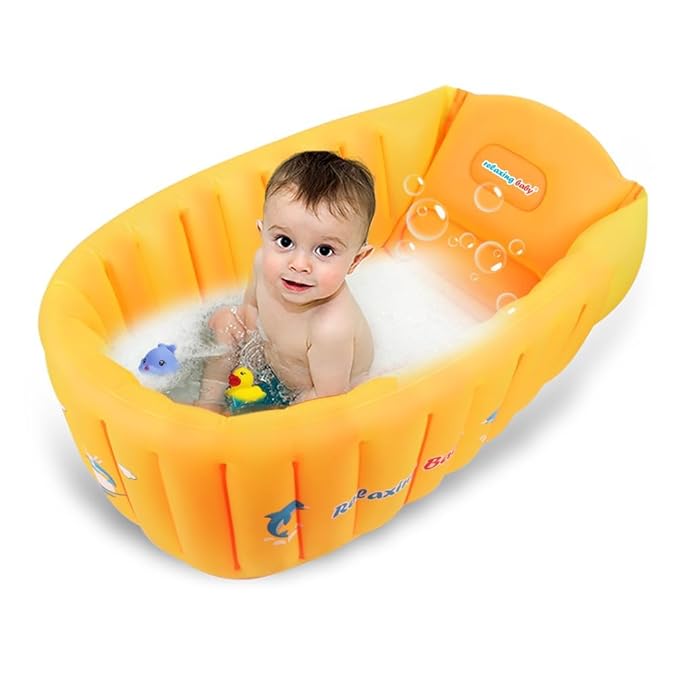 | Inflatable Baby Bathtub,Newborn Bathtub Seat for Infant,Non-Slip Baby Pool for Sitting up,Foldable Toddler Tub Shower,Portable Travel Bath for Kids 0-6 Year