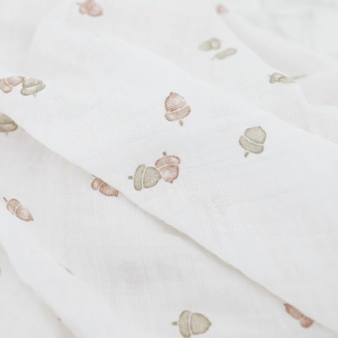 Cotton Muslin Swaddle Blanket - Acorns