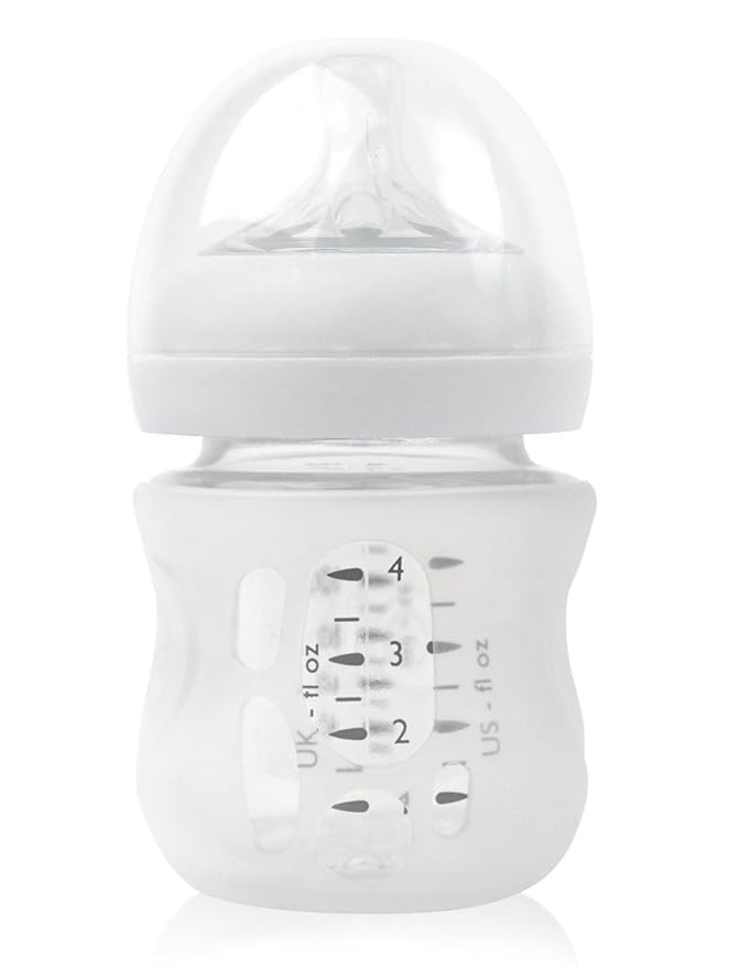 Olababy Silicone Sleeve for Avent Natural Glass Baby Bottles (4 oz, Translucent)