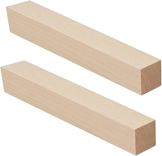 2 Pack Unfinished Basswood Carving Blocks Kit, 12 x 2 x 2 Inch Unfinished Bass Wood Whittling Carving Block Set for Kids Adults Carving Beginner