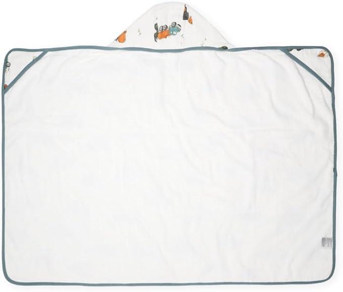 Little Unicorn Premium Hooded Bath Towel| Absorbent Cotton & Terry Blend | Larger Size, 1-6 Years (Work Trucks)