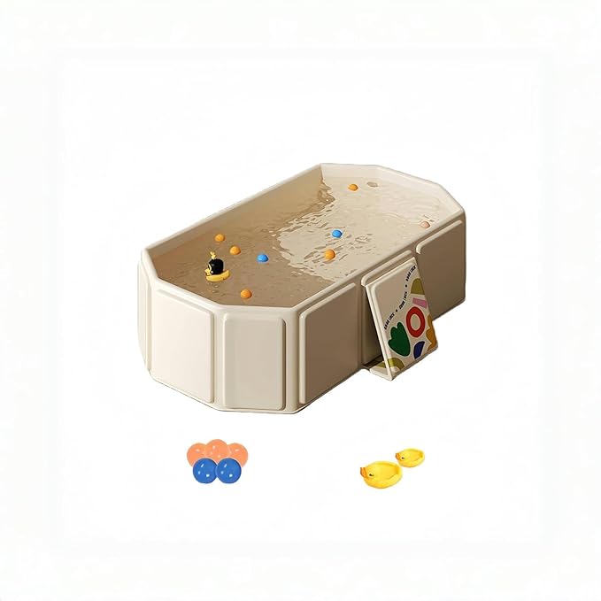 Collapsible Bathtub, Portable Foldable Bathtub for Newborns to Toddlers with Drain Plug, Non-Slip Base Easy to Store, Perfect for Small Spaces, Lightweight for Home & Travel