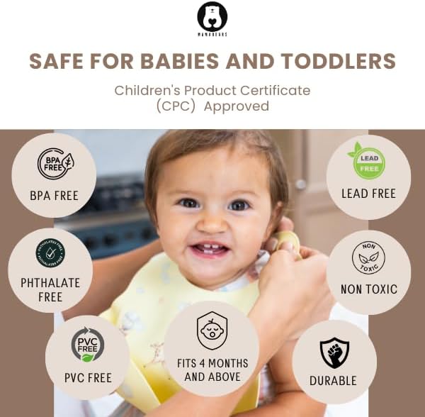 Silicone Baby Bib and Mat | Boys Girls Babies & Toddlers | Waterproof, Adjustable, BPA Free