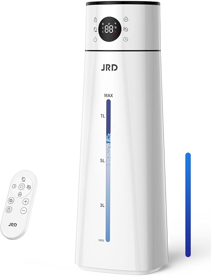 JRD Humidifier Large Room 8L/ 2.1Gal, Ultrasonic Cool Mist for Bedroom, Quiet Humidifier with Remote Control, 10 Mist Modes, 24H Timer, AI Mode for Baby Home Office Adults Plants