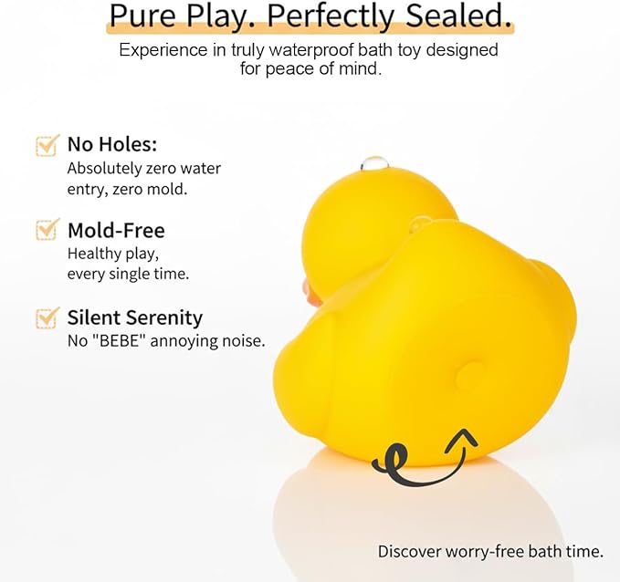 5 Inch 10 Pcs Kalafona Rubber Bathtub Duck/Duckie Waterproof No 'Bebe' No Hole Funny Bath Swimming Pool Toy Without Hole for Kids Birthday Party Favor Home Decor