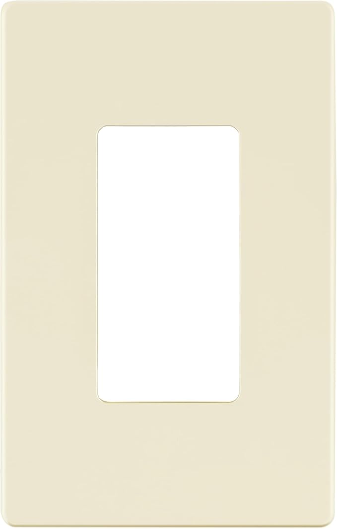 LIDER Matte Finish Decorator Switch Cover, Screwless Wall Plate, Mid-Size 1-Gang 4.88" x 3.11", Unbreakable Polycarbonate Thermoplastic, UL Listed, LSWP-31M-LA, Light Almond