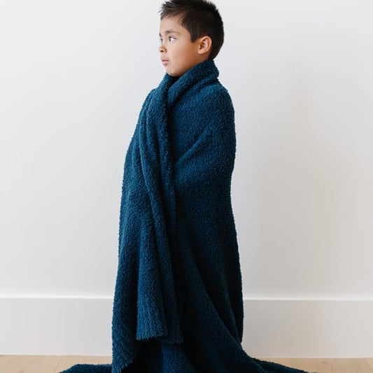 SARANONI Bamboni Baby Blanket | Luxury Plush Super Soft Blanket | Breathable Comfy Blankets for Kids and Teens | Nautical Blue - 40" x 60"