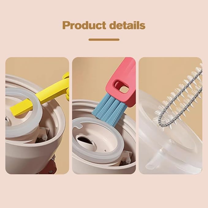 3 in 1 Cup Lid Cleaning Brush, 2025 Multifunctional Crevice Cleaning Brush for Bottle Gap Tight Spaces Cup, Cup Lid Gap Cleaning Brushes Set for All Kinds of Cups and Bottles (Green)