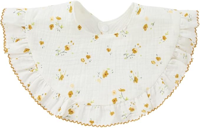 Nishine 4 pcs Unisex Baby Muslin Bandana Drool Bibs 360 Degree Rotatable Cotton Teething Feeding Drooling Bibs for Boy Girl