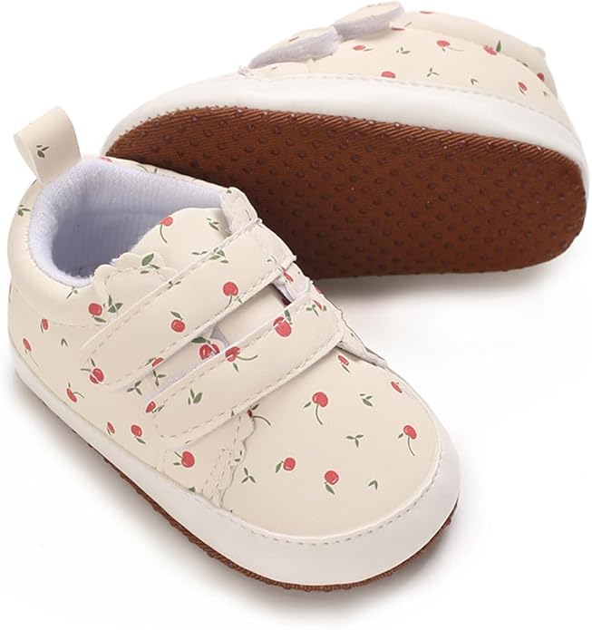 2Pairs Baby Shoes,Boys Girls Non-Slip Rubber Sole Sneakers,Unisex Infant Soft Lightweight First Walking Crib Shoes