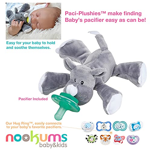Nookums Paci-Plushies Shakies - Pacifier Holder - Adapts to Name Brand Pacifiers, Suitable for All Ages, Plush Toy Includes Detachable Pacifier (Brown Giraffe)