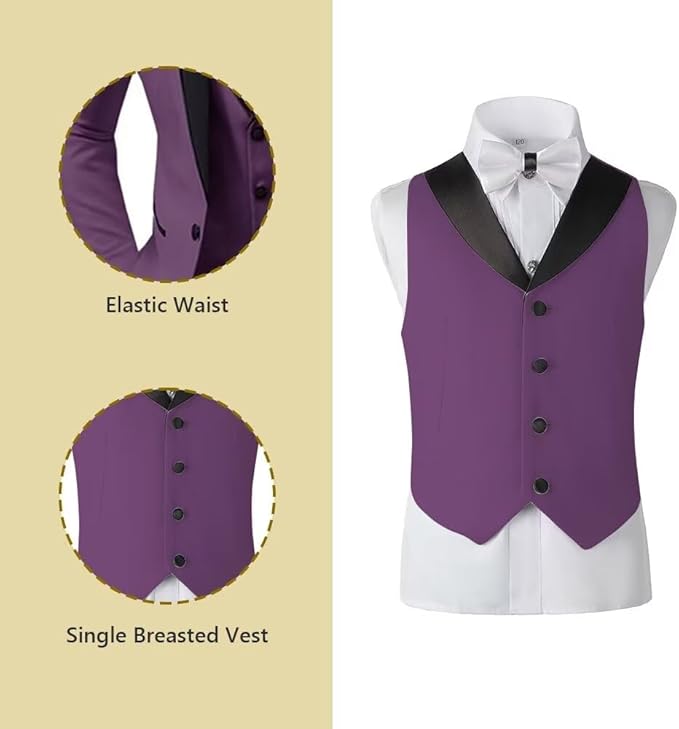 Boys Suit 3 Piece Ring Bearer Suit Kids Formal Jacket Vest Pants Suits Wedding Outfit for Party Prom Tuxedo