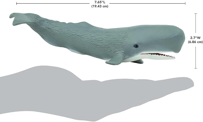 Safari Ltd. Sperm Whale Figurine - Detailed 8.5" Plastic Model Figure - Fun Educational Play Toy for Boys, Girls & Kids Ages 3+