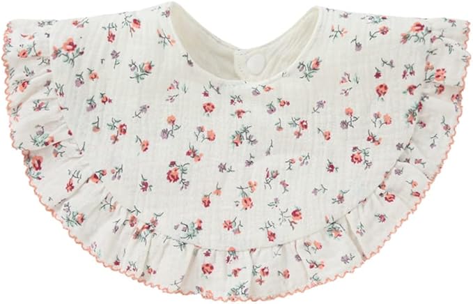 Nishine 4 pcs Unisex Baby Muslin Bandana Drool Bibs 360 Degree Rotatable Cotton Teething Feeding Drooling Bibs for Boy Girl