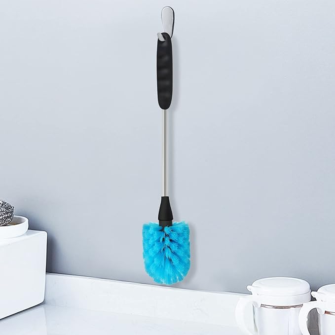 Bottle Brush, Bendable Long Handle Cleaner Brushes for Cleaning Neck Bottles, Baby Bottles, Water Bottles, Tumblers, Flask, Bird Feeder, Vase and Home Kitchen Sink Cleaning Brush (Blue and Black)