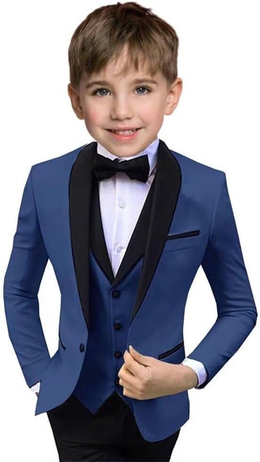 Boys Suit 3 Piece Ring Bearer Suit Kids Formal Jacket Vest Pants Suits Wedding Outfit for Party Prom Tuxedo