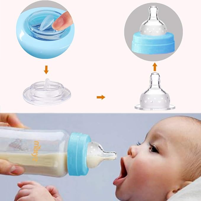 Matyz 4-PACK Wide Mouth Breast Milk Storage Containers With Lids (Blue, 6oz Each) - Freezer Safe Breastmilk Storage Bottles - Breast Pump Accessories For Medela Spectra Avent Breast Pumps