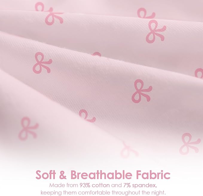 Baby Swaddle 0-2 Months, Cotton Arm-In Zipper Sleep Sack, Wearable Blankets Wrap for Newborn Infant Girls (Bow, Pack of 1)