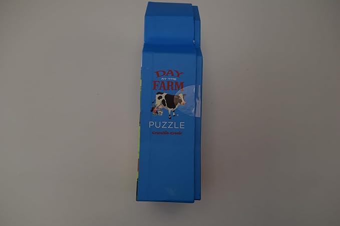 Crocodile Creek 48-Piece Jigsaw Floor Puzzle - Fun Floor Puzzles for Kids Ages 4-8 - Heavy-Duty Shaped Box for Storage - Day at The Farm - 18 x 24 inches Finished