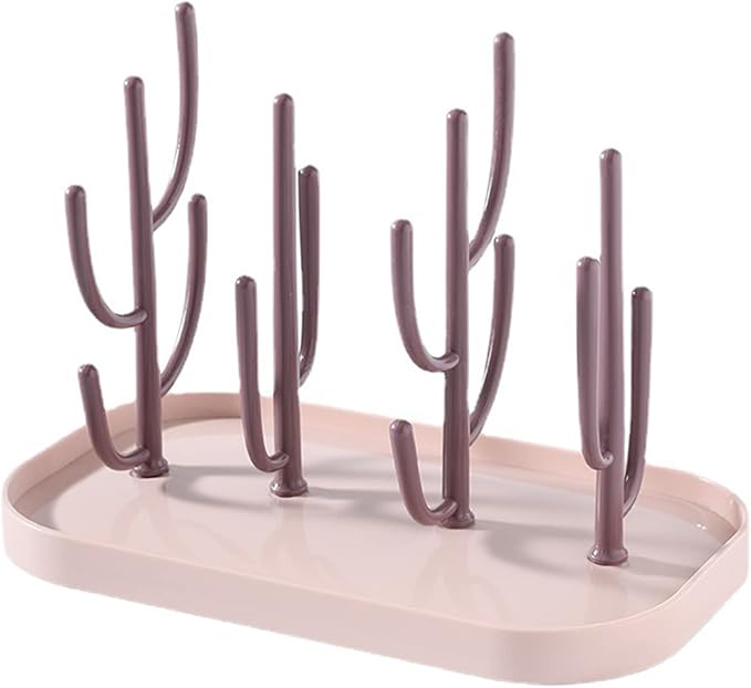 Baby Essentials,Bottle Drying Rack,Baby Bottle Drying Rack,Drying Rack for Kitchen Counter,Detachable Bottle Dryer Holder with Base.for Nipples,Cups,Pump Parts and Accessories(Pink)