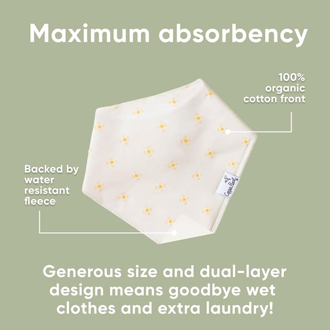 Copper Pearl 4 Pack Soft Cotton Baby Bibs for Drooling and Teething, Absorbent Drool Bibs for Baby Girl and Boy, Adjustable to Fit Newborns to Toddlers, Tons of Styles (Santa Fe)