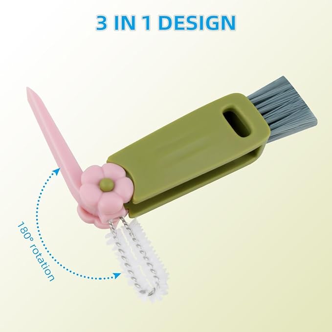 3 in 1 Cup Lid Cleaning Brush, Multifunctional Bottle Cleaning Brush, Portable Cup Lid Cleaner for Bottle Gap Tight Spaces Cup, Water Bottle Cleaner Brush, Home Kitchen Cleaning Tools (3 PCS)