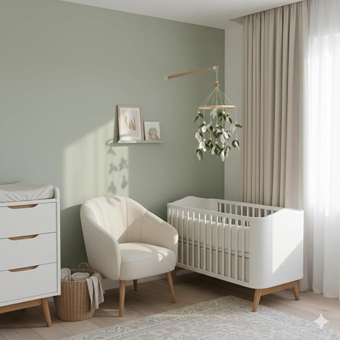 Green Leaf Crib Mobile, Forest Crib Mobile for Boys & Girls, Forest Baby Mobile for Crib, Woodland Mobile for Crib