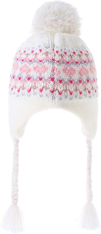 Moon Kitty Girls Knit Hats Winter Fleece Lining Skiing Winter Caps with Warm Ear Flap