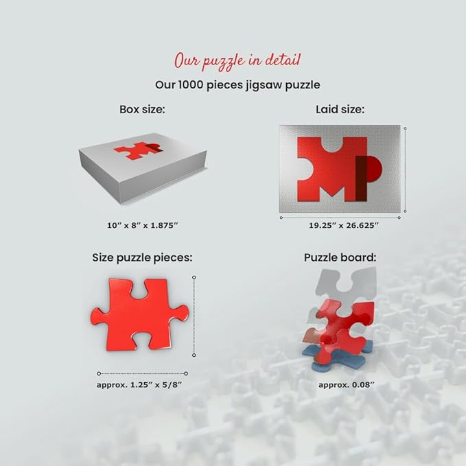 MyPuzzle World Travel: Multi-Image Print - Edition 1, Vintage Poster - Premium 1000 Piece Jigsaw Puzzle for Adults