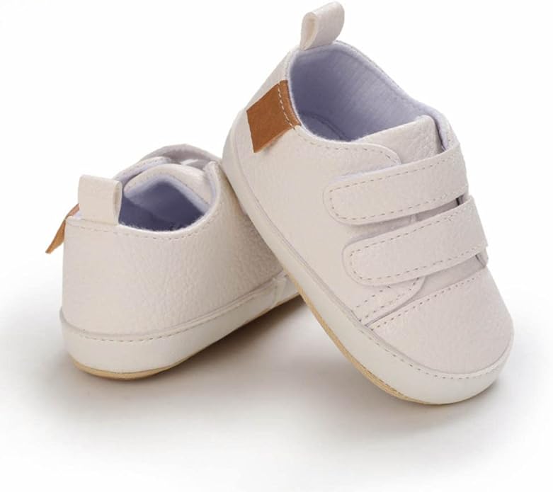 2Pairs Baby Shoes,Boys Girls Non-Slip Rubber Sole Sneakers,Unisex Infant Soft Lightweight First Walking Crib Shoes