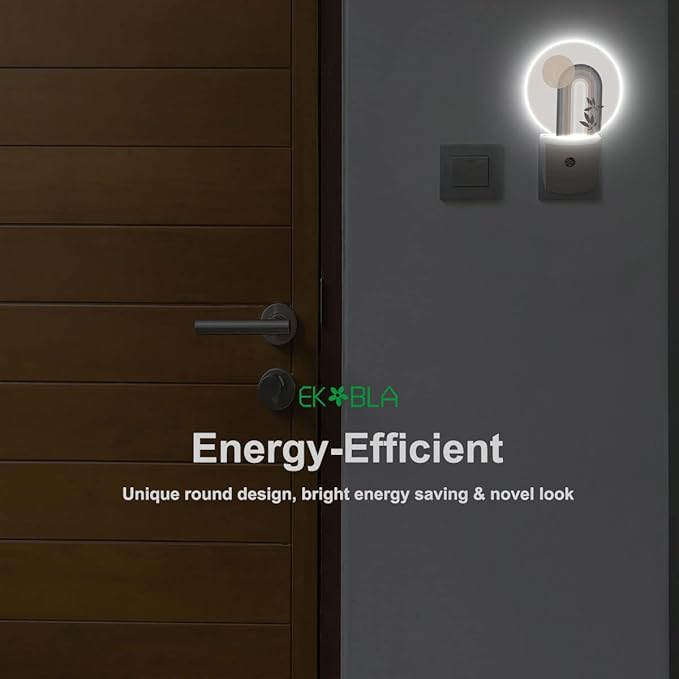 EKOBLA Mid Century Night Lights Plug into Wall Boho Sun Abstract Arch Modern Plug-in Nightlights Home Auto Sensor LED Dusk to Dawn Light for Bedroom Bathroom Kitchen Corridor