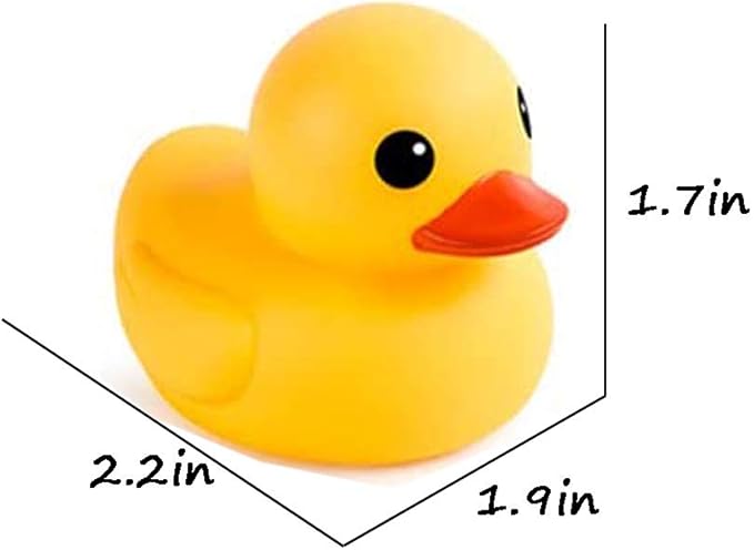 Preschool Bath Toys Rubber Floating Squeaky Baby Wash Shower Toy for Toddlers Kids Party Decoration 12 Pcs (Yellow Duck)