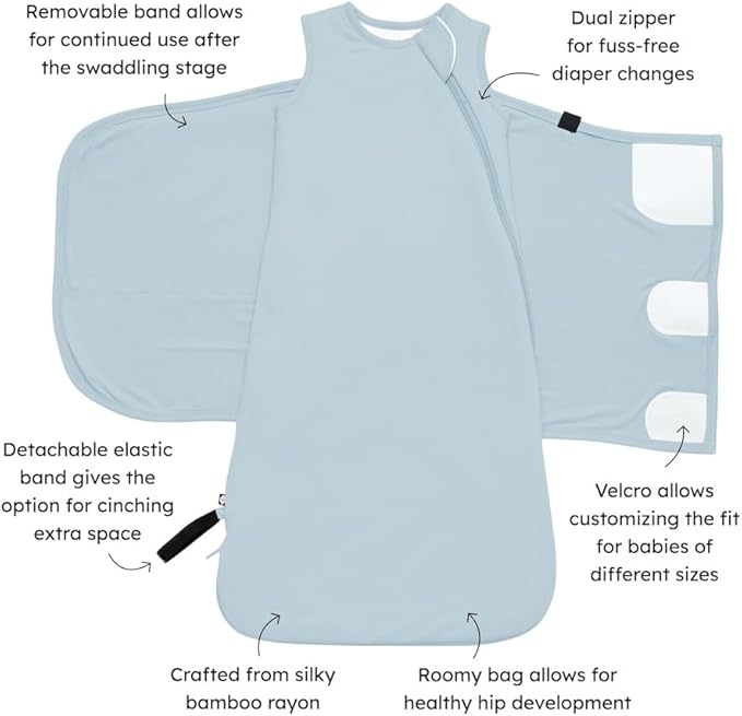 KYTE BABY Unisex Rayon Made from Bamboo Sleep Bag Swaddler for Babies, 1.0 Tog