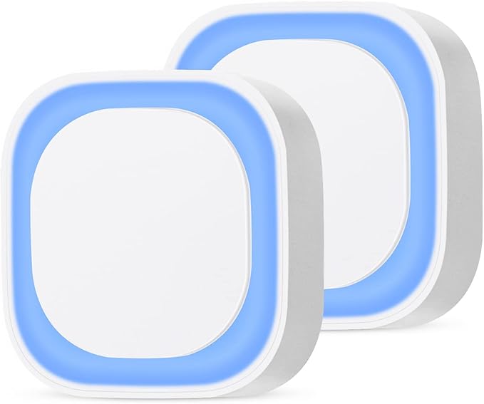 4 Pack Azure Night Light, Crisp Modern Glow with Dimmable Soft Light & Indirect Reflection, Auto Dusk to Dawn Sensor, Plug in LED Nightlight for Bathroom,Toilet, Kitchen Counter, Modern Decor