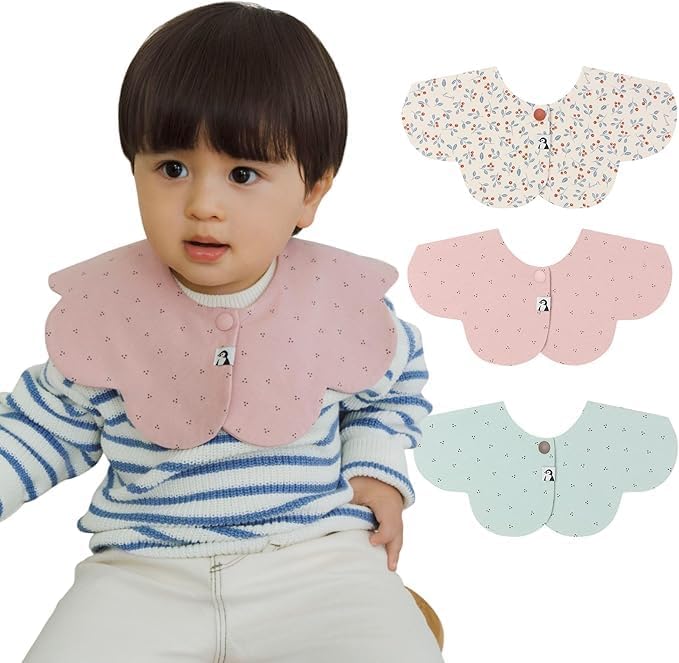 Konny Baby Bibs Set, 360 ° Rotate, Soft and Absorbent Bandana Drooling for Boys Girls baby Essentials