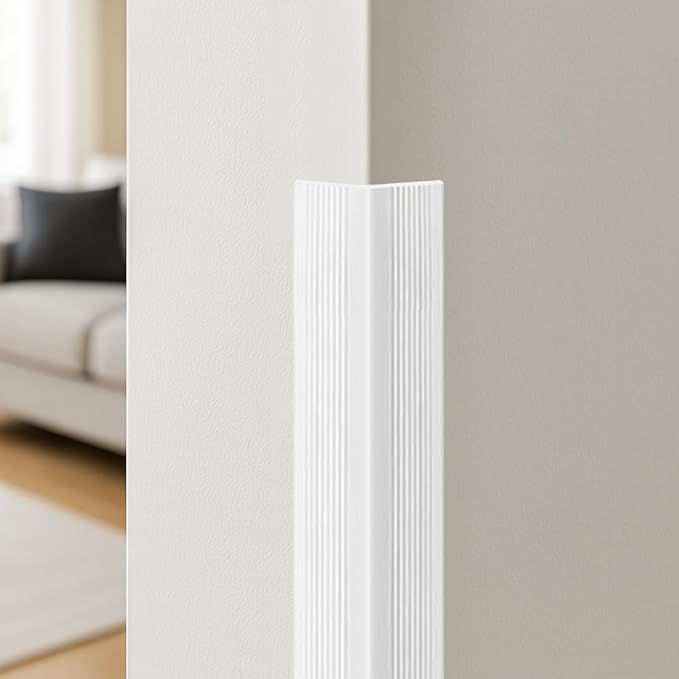 Rubber Bond Wall Corner Guard Edge Protector, Baby Proofing Corner Guards | Self-Adhesive Furniture Edge Strips for Home & Office (White, 15 Pack)