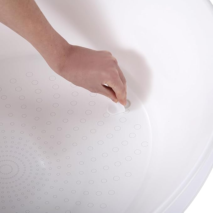 Toddler Bath Tub | Larger Bath for Bigger Kids at Bathtime | Includes Warm and Soft Foam backrest | Grippy Anti-Slip Surface | Includes Easy Drain Bath Plug | Taupe Beige + Rinse Jug