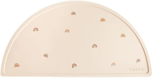 mushie Silicone Placemat for Kids | BPA-Free Non-Slip Design (Rainbows)