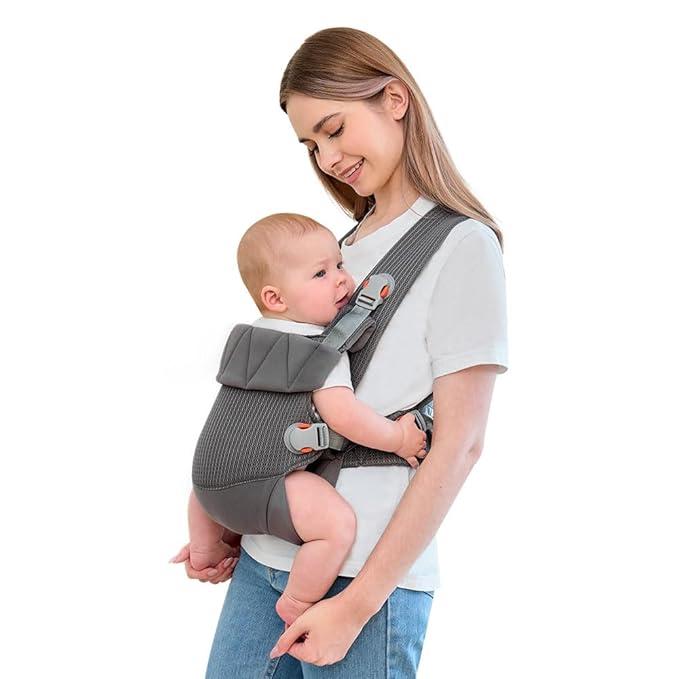 Baby Carrier, Cozy Toddler Carrier, Ergonomic Baby Carrier Newborn to Toddler with Head Support, Dark Grey