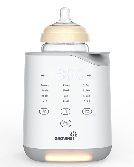 GROWNSY Bottle Warmer, 2025 Fast Baby Bottle Warmer for Breastmilk & Formula, Smart Temperature Control, with Timer, Thaw, Food Heater, Night Light, Calentador De Biberones for All Bottles