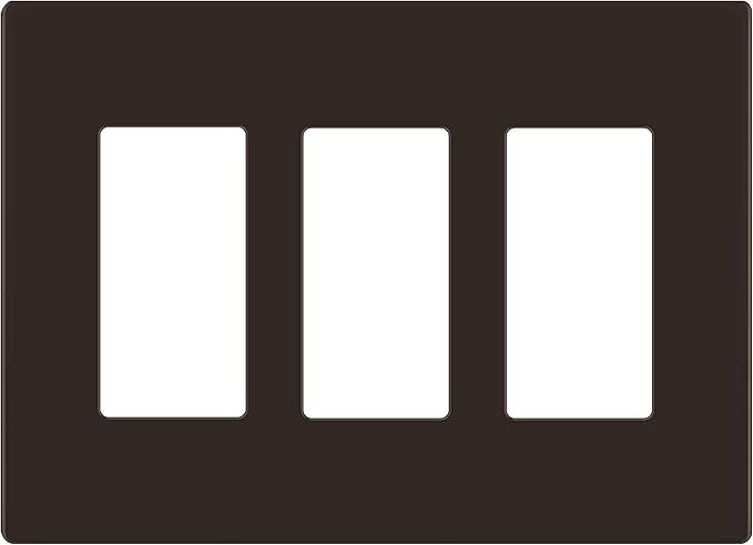 LIDER Matte Finish Decorator Switch Cover, Screwless Wall Plate, Mid-Size 3-Gang 4.88" x 6.77", Unbreakable Polycarbonate Thermoplastic, UL Listed, LSWP-33M-BR, Brown