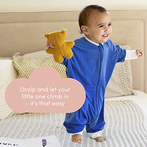 SleepingBaby Flying Squirrel Toddler Pajamas with Practical Zipper for Quick Diaper Changes and Travel Comfort - Navy - 12-24 Months