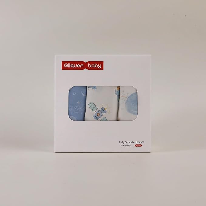 GLLQUEN BABY Swaddles for Babies Boys and Girls - Newborn Swaddle Sack 3 Pack, Baby Swaddle 0-3 Months, Soft Sleep Sack, Blanket Wrap, Space & World, Baby Essentials