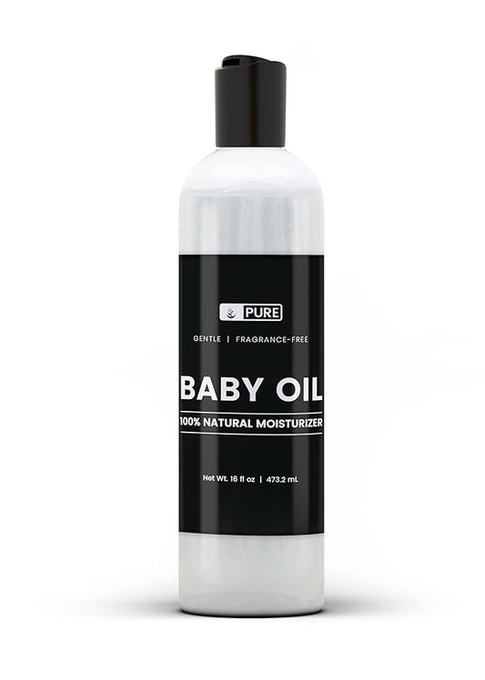 PURE ORIGINAL INGREDIENTS Baby Oil (16 fl oz) Natural Moisturizer, Gentle, Fragrance Free