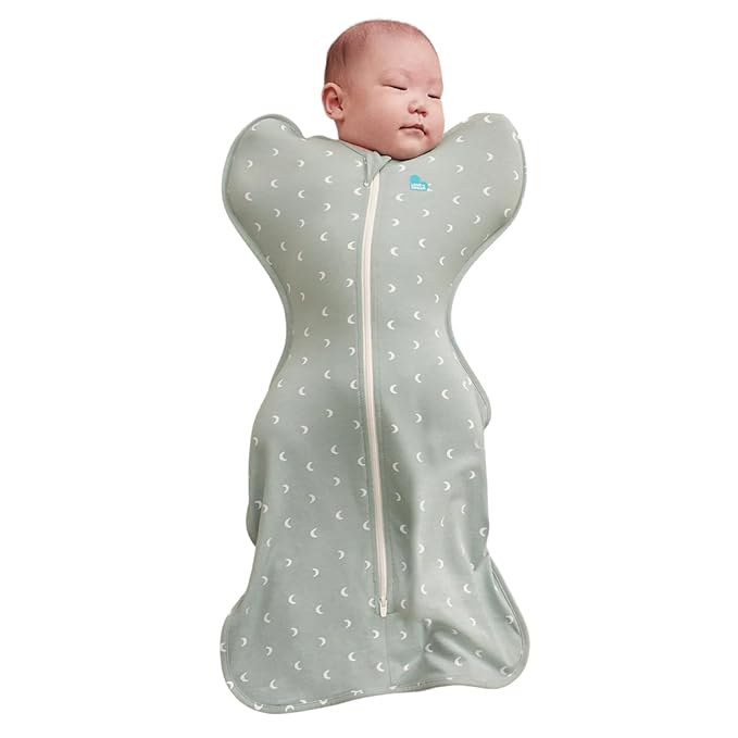 Love to Dream Swaddle Up Original, Arms Up Position, Light and Ultra Breathable Cotton - Wearable Blanket - 1.0 TOG - (20-24°C) Ideal for Moderate Temps (Moon Olive, Medium, 6–8.5kg)